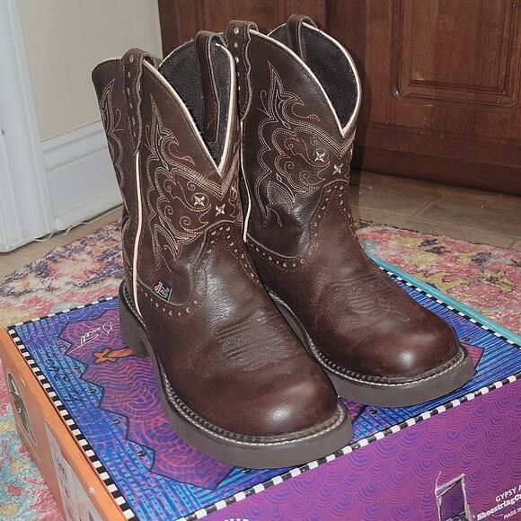 Justin L9995 Ladies Gypsy Boot • Café Brown • Round Toe • Size 7 - Picture 13 of 13